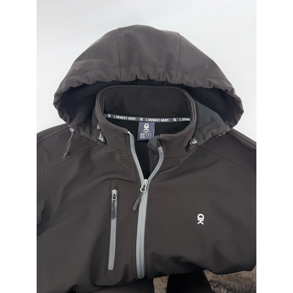 Little Donkey Andy Men's Full‎ Zip Softshell Jacket Long Sleeve Sz M Black